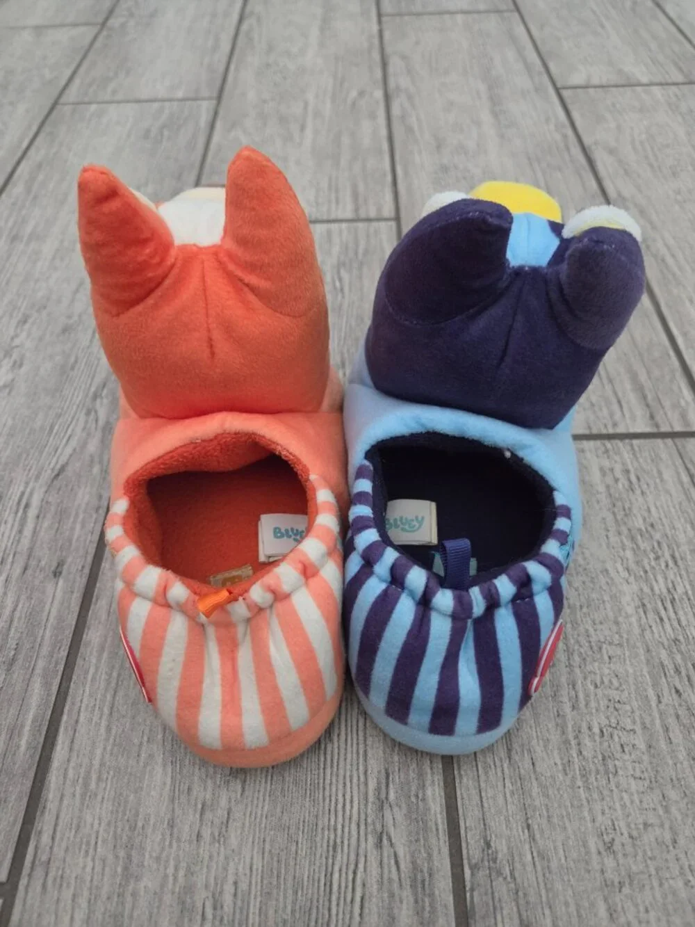 Bluey Bingo Little kids Plush Character Slippers Blue Orange Size 11/12